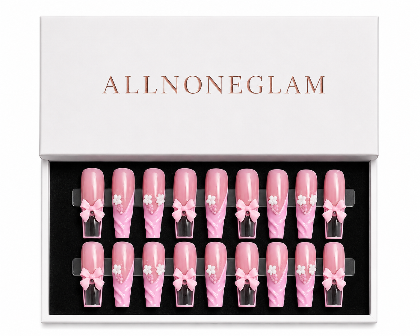 PRE-ORDER | Pink Bow Blossom Soft Pink Press-On Nails